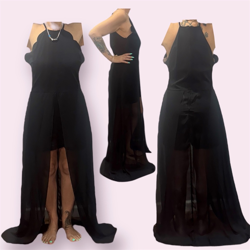 Elegant Black Romper Dress
